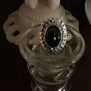 Large Black Onyx Handmade in Mexico Artisan Ring in .925 Sterling Silver